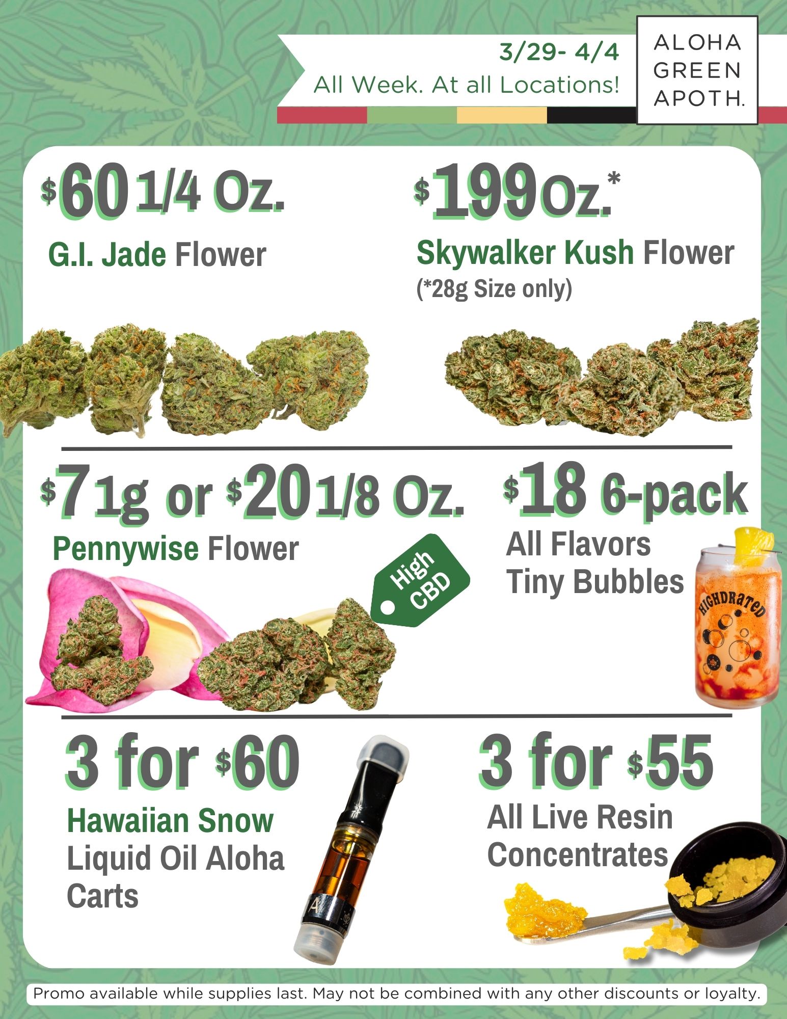 Specials Deals Sales Aloha Green Apothecary King St